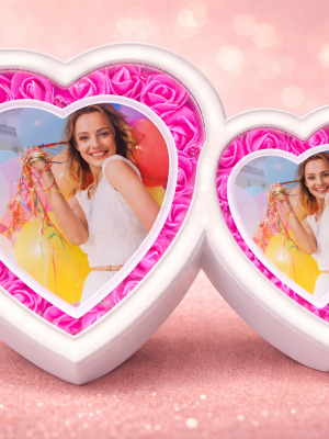 Double Heart Customized Photo Frame