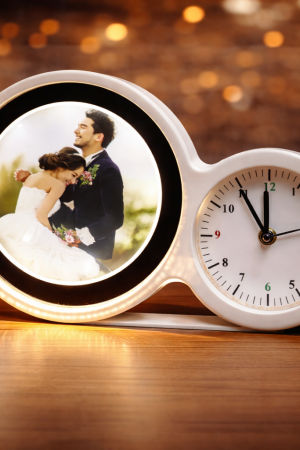 Magic Mirror Photo Frame with Clock